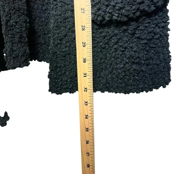 Zenana Black Cardigan Long Sleeve Popcorn Fleece Open Front Women's Size Small - Picture 8 of 9